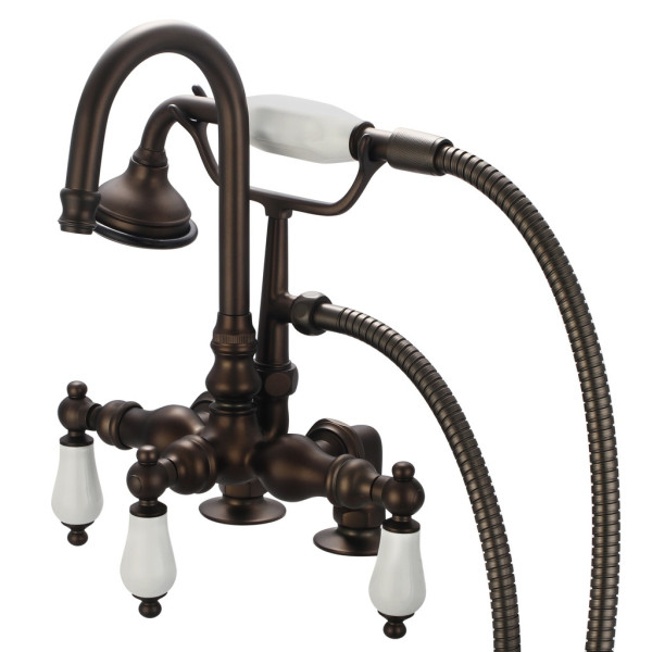 Water Creation F6-0013-..-PL Tub Faucet with Handheld and Porcelain Lever 