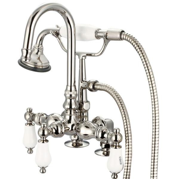 Water Creation F6-0013-..-CL Handheld & 2 Inch Risers Included Tub Faucet