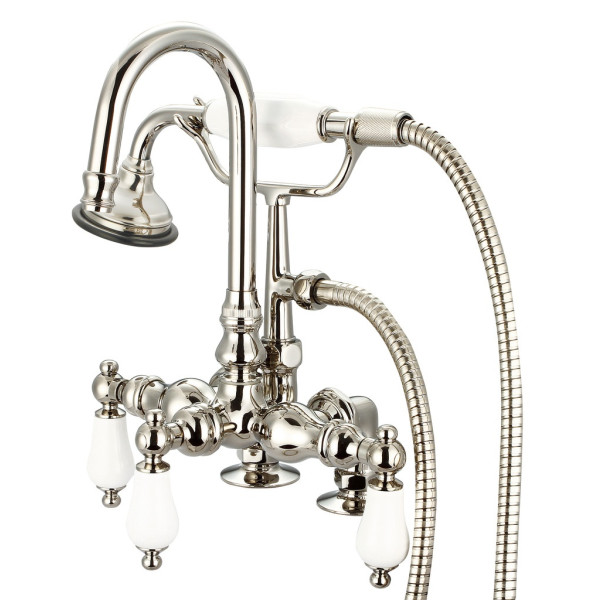 Water Creation F6-0013-..-PL Tub Faucet with Handheld and Porcelain Lever 