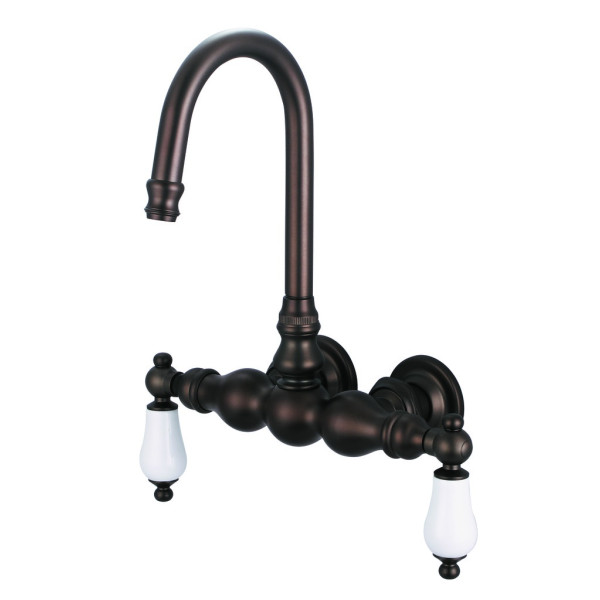 Water Creation F6-0014-..-PL 2-Handle Wall Mount Gooseneck Bath Tub Faucet