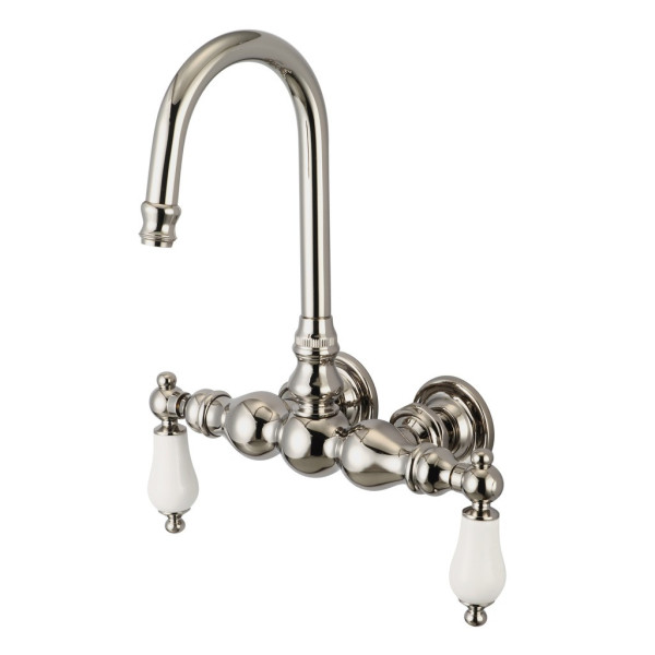 Water Creation F6-0014-..-PL 2-Handle Wall Mount Gooseneck Bath Tub Faucet