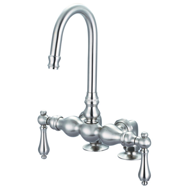 Water Creation F6-0016-..-AL Double Lever Handle Goose Neck Bath Tub Faucet