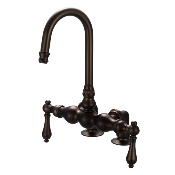Water Creation F6-0016-..-AL Double Lever Handle Goose Neck Bath Tub Faucet