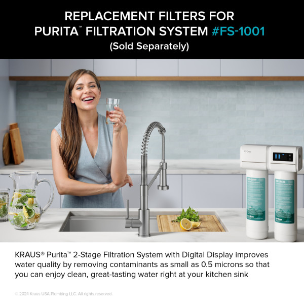 KRAUS FC-101 Replacement Filter Cartridges with Carbon Block and Filters