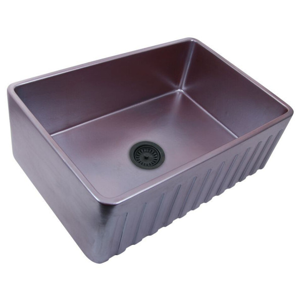 Nantucket Sinks FCFS3320S-ACCIAIO 33" Farm Fireclay Sink In Iridescent