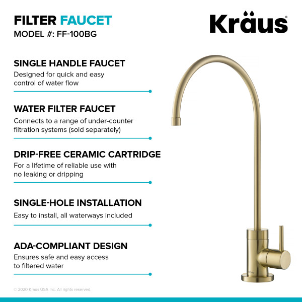 Kraus FF-100 Purita™ 100% Lead-Free Kitchen Water Filter Faucet