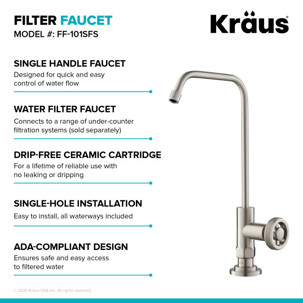 Kraus FF-101 Urbix™ 100% Lead-Free Kitchen Water Filter Faucet