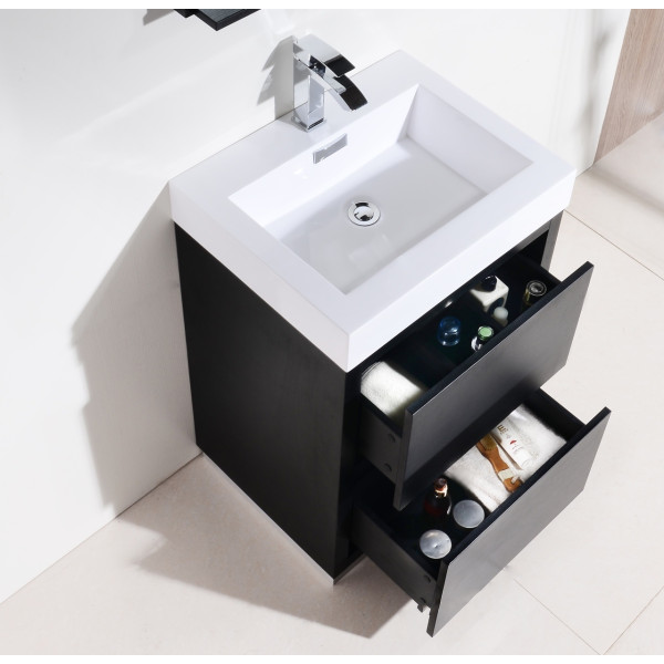 KubeBath FMB24 Bliss 24 Inch Free Standing Modern Bathroom Vanity