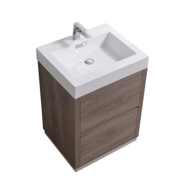 KubeBath FMB24 Bliss 24 Inch Free Standing Modern Bathroom Vanity