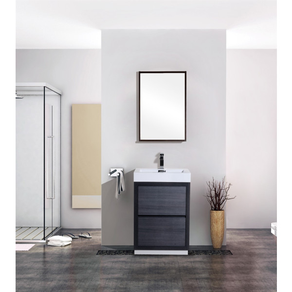 KubeBath FMB24 Bliss 24 Inch Free Standing Modern Bathroom Vanity