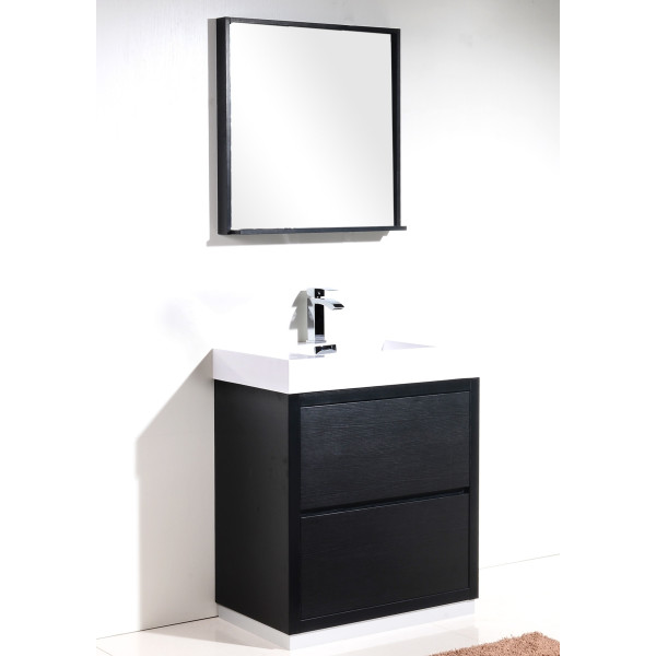KubeBath FMB30 Bliss 30" High FLoor Mounted Modern Bathroom Vanity