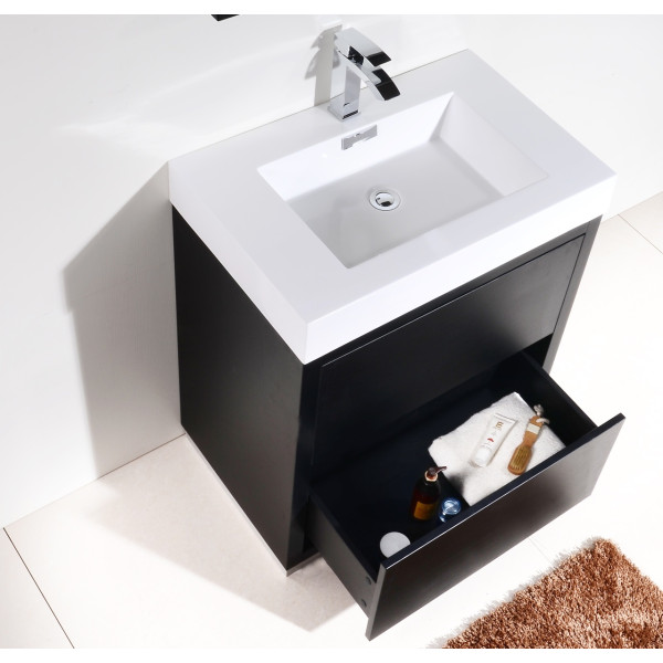 KubeBath FMB30 Bliss 30" High FLoor Mounted Modern Bathroom Vanity