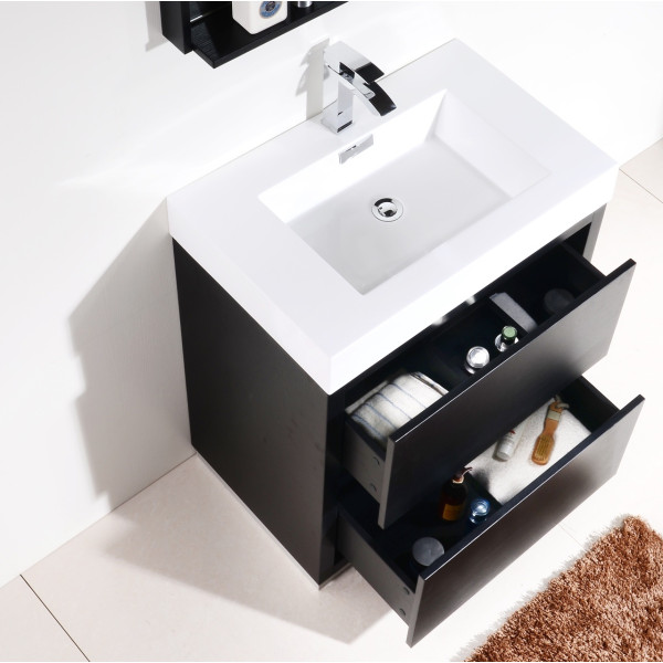 KubeBath FMB30 Bliss 30" High FLoor Mounted Modern Bathroom Vanity