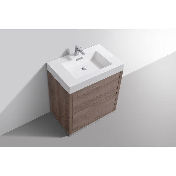 KubeBath FMB30-BTN Bliss 30" Butternut  Free Standing Bathroom Vanity