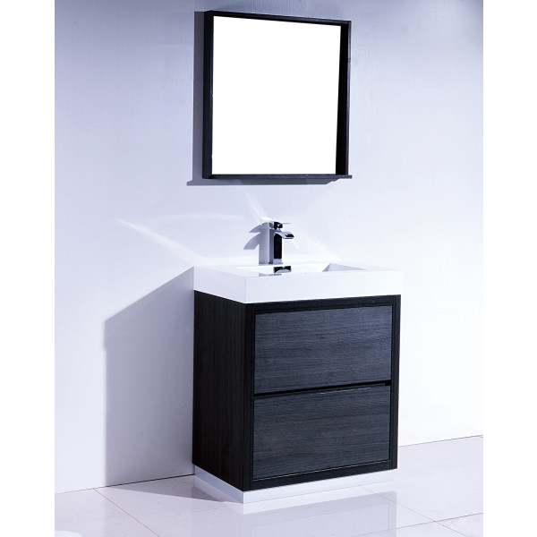 KubeBath FMB30 Bliss 30" High FLoor Mounted Modern Bathroom Vanity