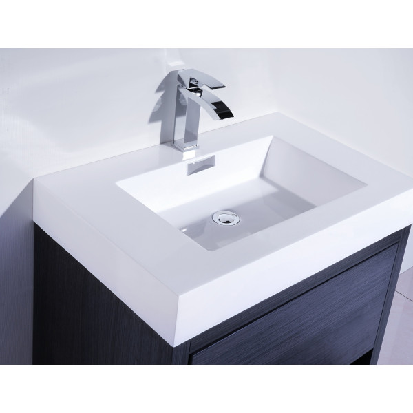 KubeBath FMB30 Bliss 30" High FLoor Mounted Modern Bathroom Vanity