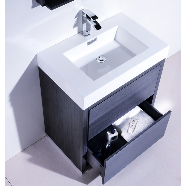 KubeBath FMB30 Bliss 30" High FLoor Mounted Modern Bathroom Vanity