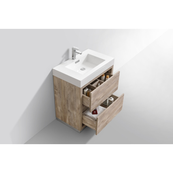 KubeBath FMB30 Bliss 30" High FLoor Mounted Modern Bathroom Vanity