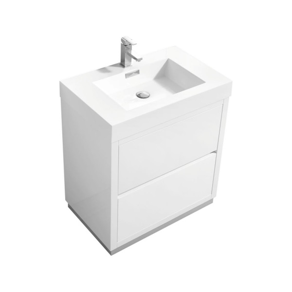 KubeBath FMB30 Bliss 30" High FLoor Mounted Modern Bathroom Vanity