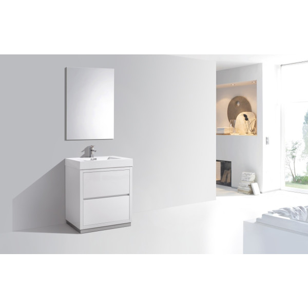 KubeBath FMB30 Bliss 30" High FLoor Mounted Modern Bathroom Vanity
