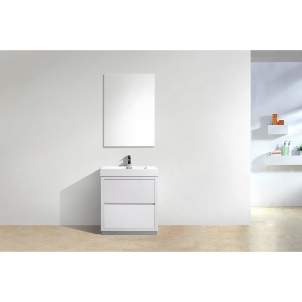KubeBath FMB30 Bliss 30" High FLoor Mounted Modern Bathroom Vanity