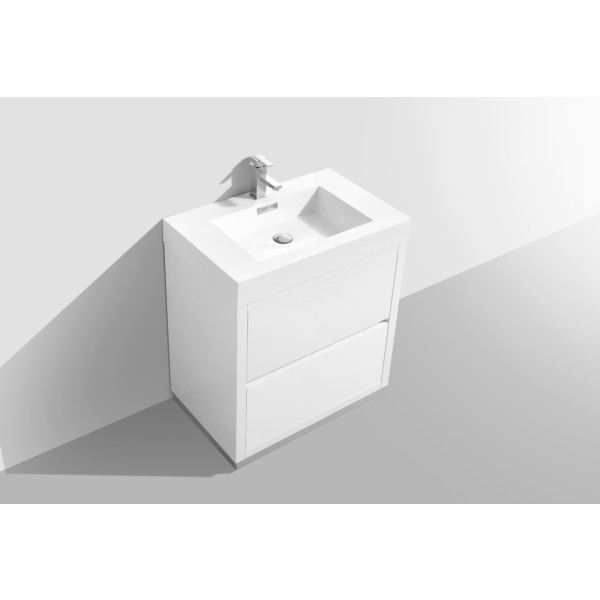 KubeBath FMB30 Bliss 30" High FLoor Mounted Modern Bathroom Vanity