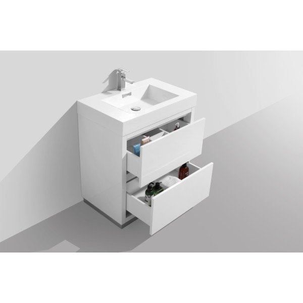 KubeBath FMB30 Bliss 30" High FLoor Mounted Modern Bathroom Vanity