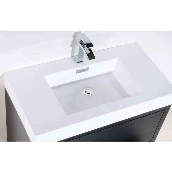 KubeBath FMB36 Bliss 36 Inch Floor Mount Wood Modern Bathroom Vanity