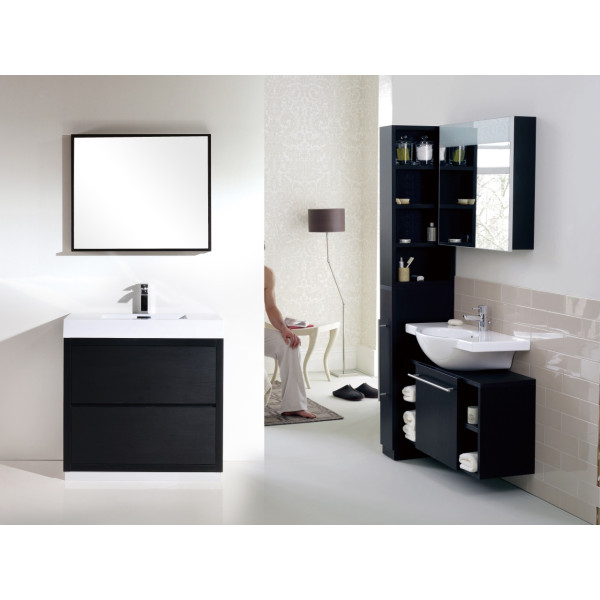 KubeBath FMB40 Bliss 40 Inch Floor Mount Modern Bathroom Vanity