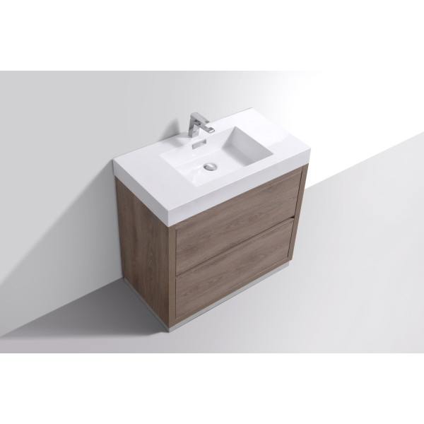 KubeBath FMB40-BTN Bliss 40" Butternut Free Standing Modern Bathroom Vanity