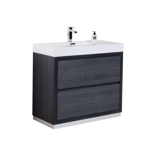 KubeBath FMB40 Bliss 40 Inch Floor Mount Modern Bathroom Vanity