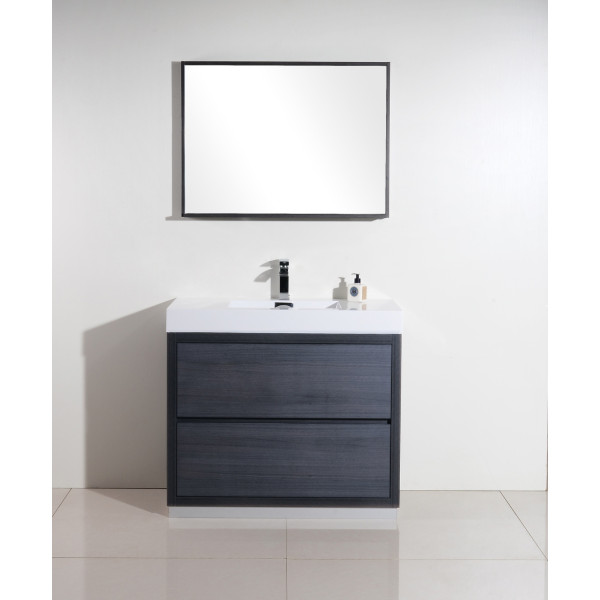 KubeBath FMB40 Bliss 40 Inch Floor Mount Modern Bathroom Vanity