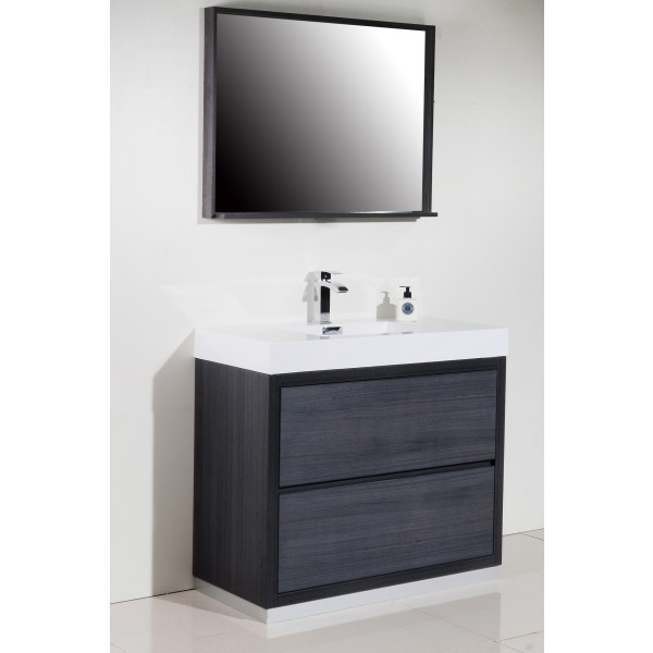 KubeBath FMB40 Bliss 40 Inch Floor Mount Modern Bathroom Vanity