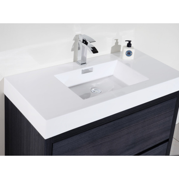 KubeBath FMB40 Bliss 40 Inch Floor Mount Modern Bathroom Vanity