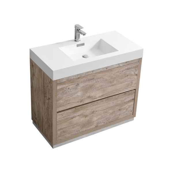 KubeBath FMB40 Bliss 40 Inch Floor Mount Modern Bathroom Vanity