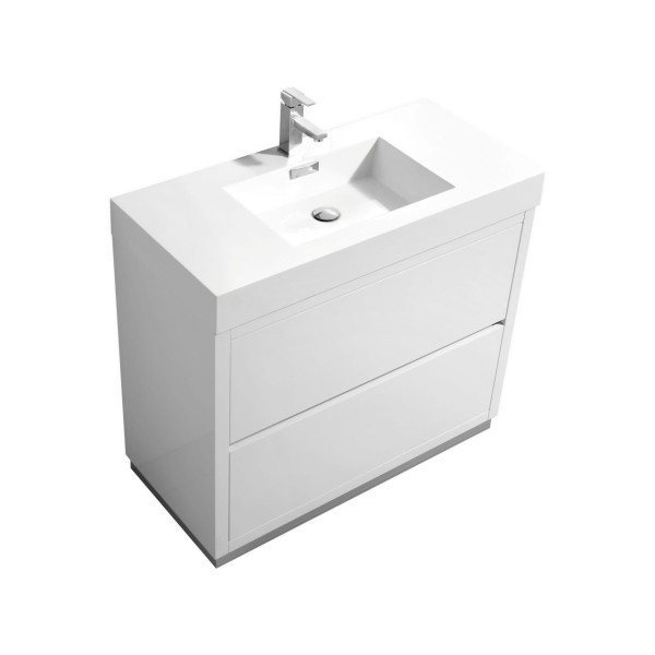 KubeBath FMB40 Bliss 40 Inch Floor Mount Modern Bathroom Vanity