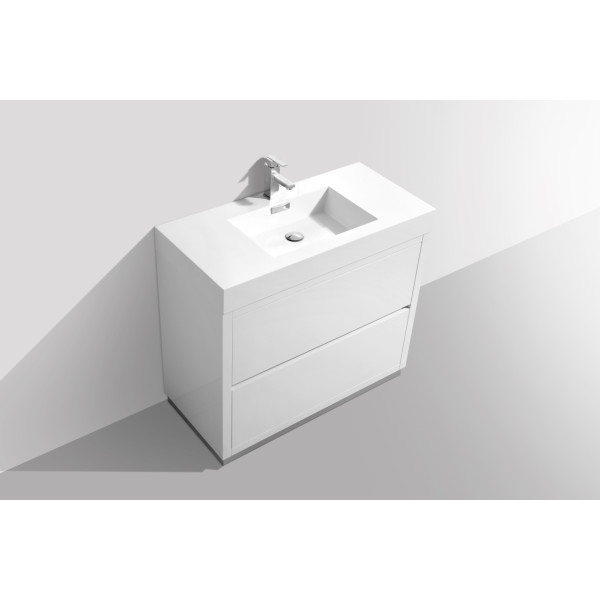 KubeBath FMB40 Bliss 40 Inch Floor Mount Modern Bathroom Vanity