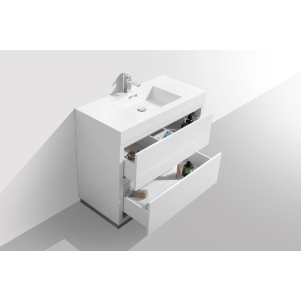 KubeBath FMB40 Bliss 40 Inch Floor Mount Modern Bathroom Vanity