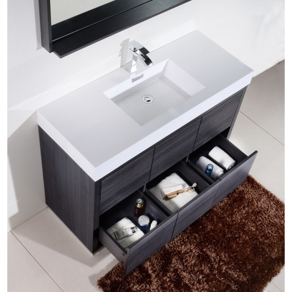 KubeBath FMB48 Bliss 48 Inch Free Standing Modern Bathroom Vanity