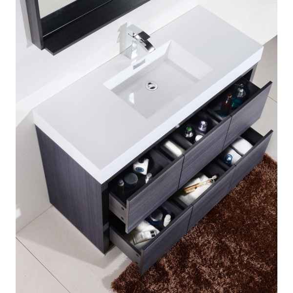 KubeBath FMB48 Bliss 48 Inch Free Standing Modern Bathroom Vanity