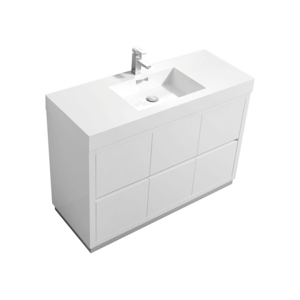 KubeBath FMB48 Bliss 48 Inch Free Standing Modern Bathroom Vanity
