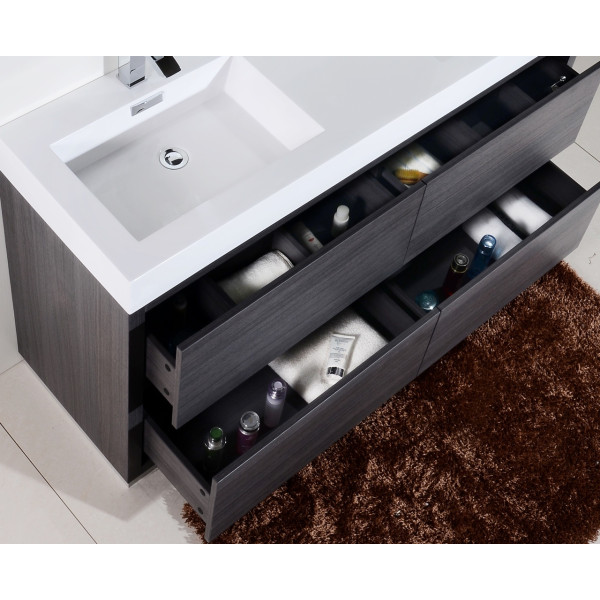KubeBath FMB60D Bliss 60" Double Sink Free Standing Modern Bathroom Vanity