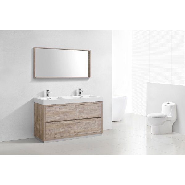 KubeBath FMB60D Bliss 60" Double Sink Free Standing Modern Bathroom Vanity