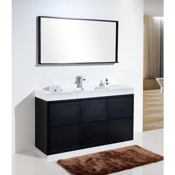 KubeBath FMB60S Bliss 60" Single Sink Free Standing Modern Bathroom Vanity