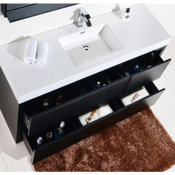 KubeBath FMB60S Bliss 60" Single Sink Free Standing Modern Bathroom Vanity