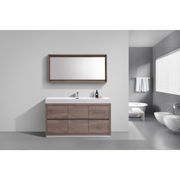 KubeBath FMB60S-BTN Bliss 60" Single Sink Butternut Free Standing Bath Vanity