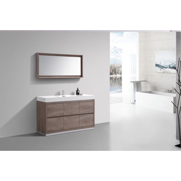 KubeBath FMB60S Bliss 60" Single Sink Free Standing Modern Bathroom Vanity