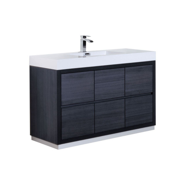 KubeBath FMB60S Bliss 60" Single Sink Free Standing Modern Bathroom Vanity