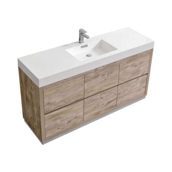 KubeBath FMB60S Bliss 60" Single Sink Free Standing Modern Bathroom Vanity