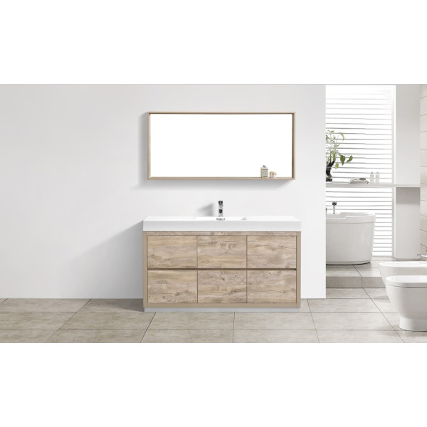 KubeBath FMB60S Bliss 60" Single Sink Free Standing Modern Bathroom Vanity